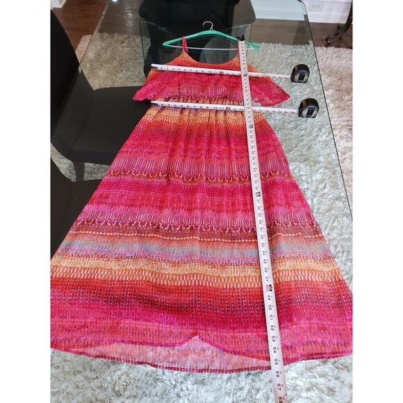 Faded Glory Long Maxi Dress Women's XL Multicolor Cinch Waist Adjustable Strap - Picture 6 of 12